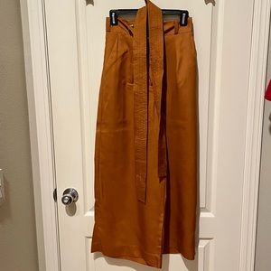 Zimmermann Silk Tuck Crop Pants Tan EUC Size 4